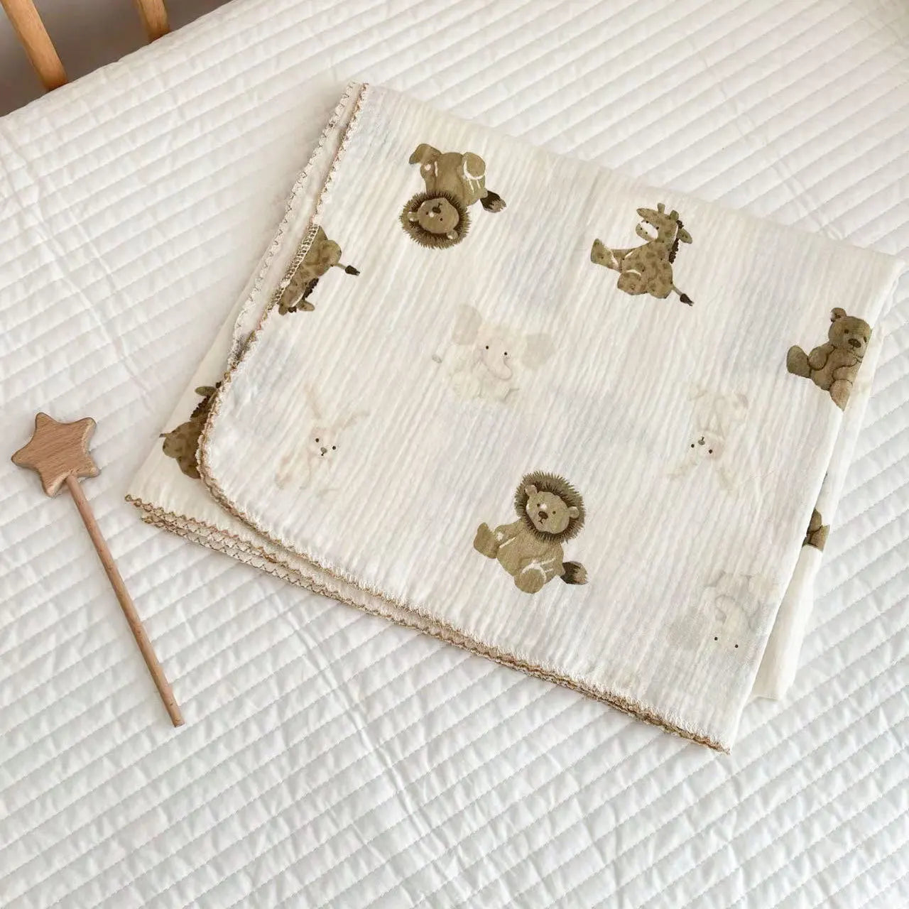 Muślinowy otulacz dla niemowląt 110x130 cm