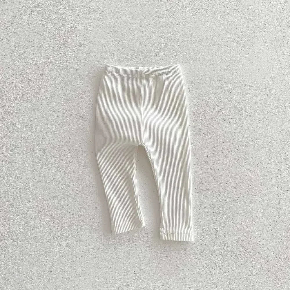 Legginsy dziecięce z prążkowanej bawełny