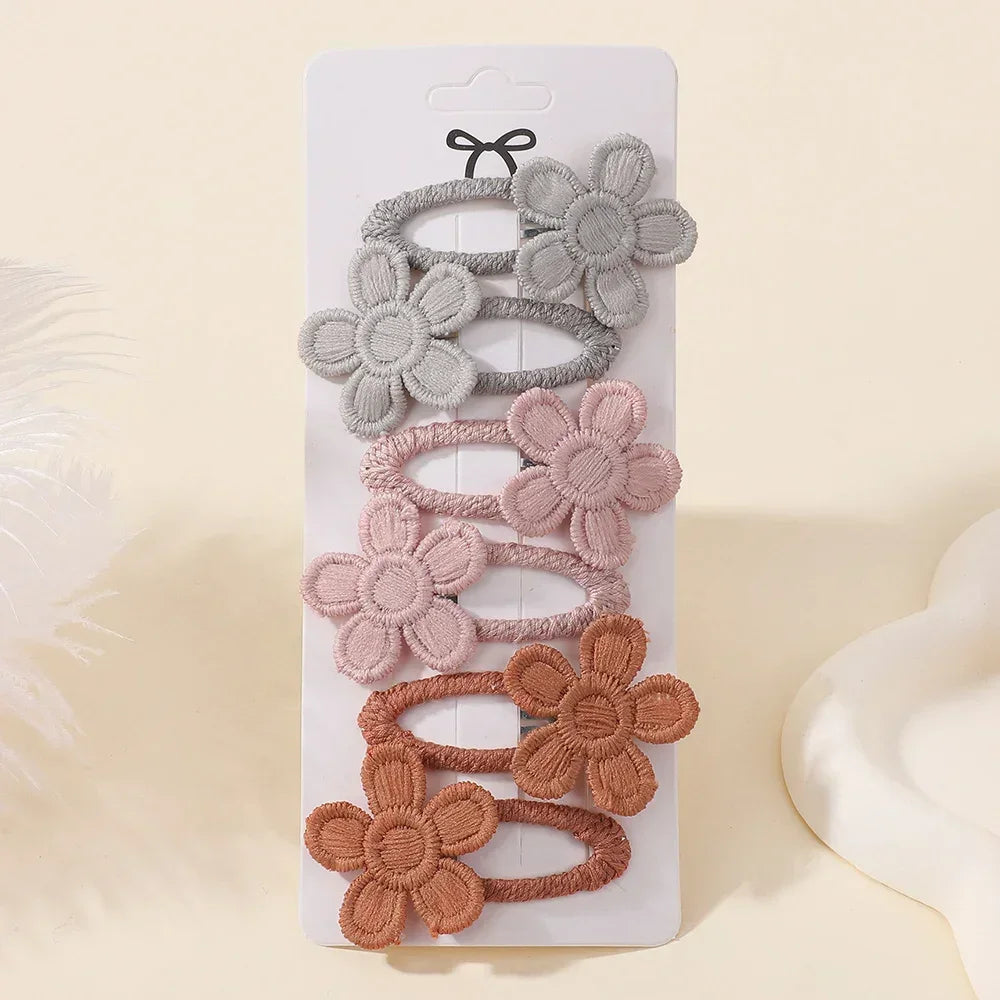 materiałowe spinki kwiaty