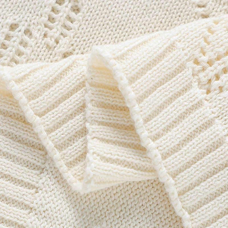 Ażurowy kocyk bawełniany 70x90 cm