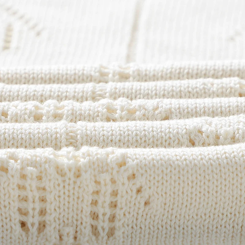 Ażurowy kocyk bawełniany 70x90 cm