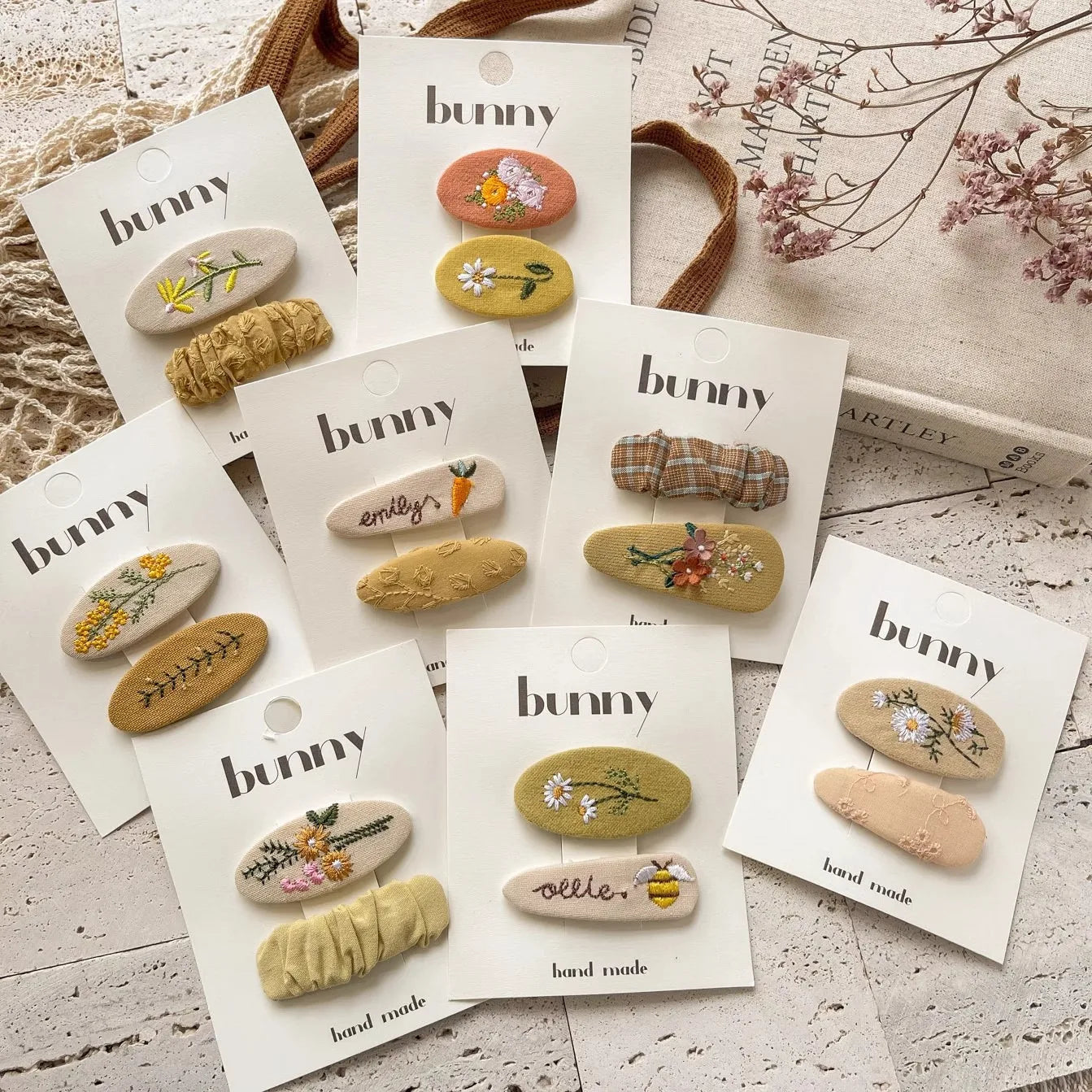 Spinki do włosów botaniczne wzory