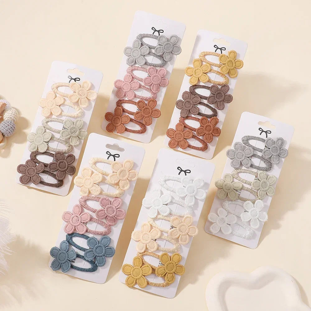 materiałowe spinki kwiaty