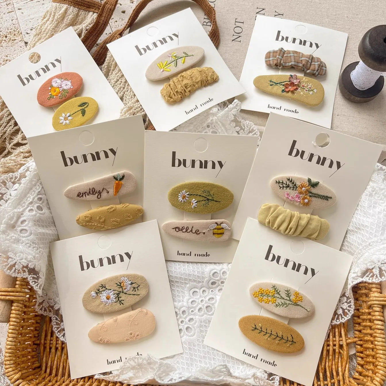 Spinki do włosów botaniczne wzory