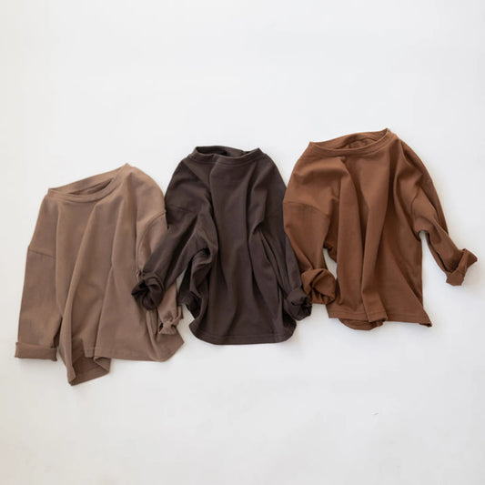 Bawełniana koszulka oversize z długim rękawem