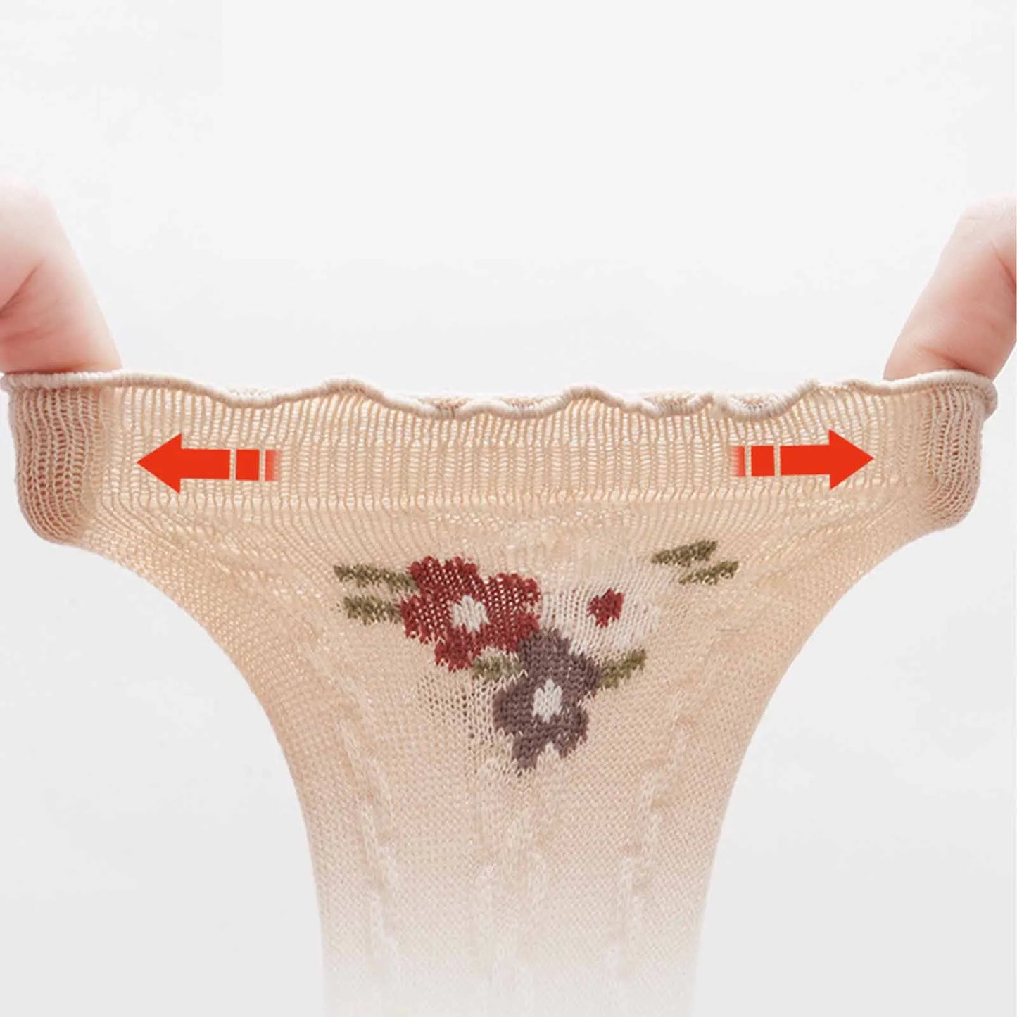 Skarpetki dziewczęce z kwiatowym haftem