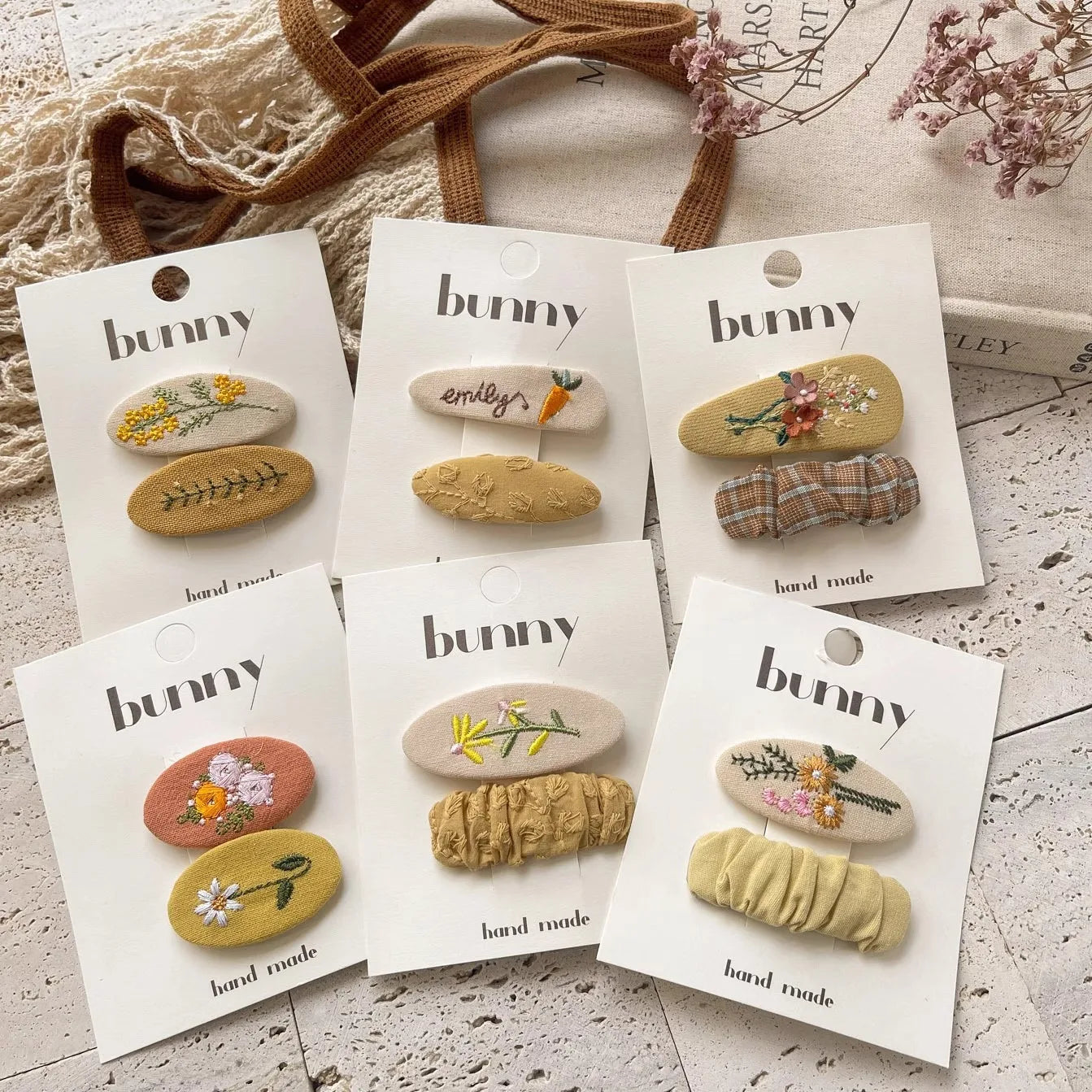 Spinki do włosów botaniczne wzory